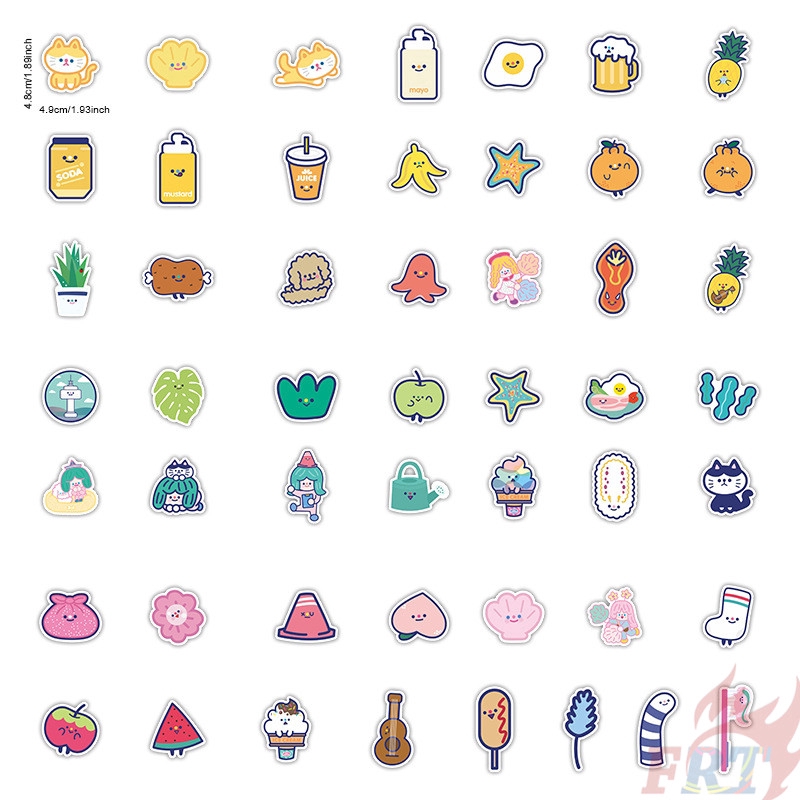 Set 100 Miếng Dán Trang Trí Hình Cô Gái Xinh Xắn Dễ Thương