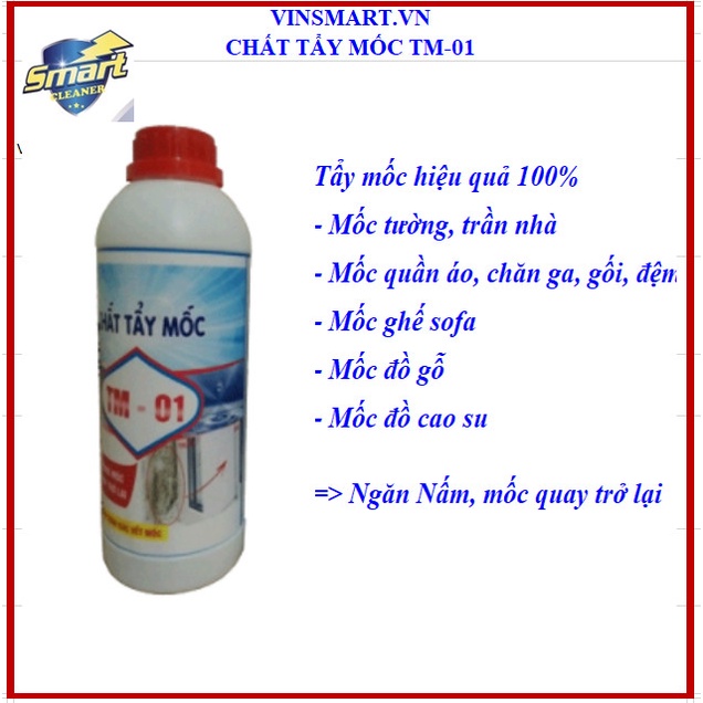(CHÍNH HÃNG) Chất tẩy mốc TM-01- tẩy mốc trên mọi vật liệu như tường, gỗ, vải, cao su hiệu quả, nhanh chóng