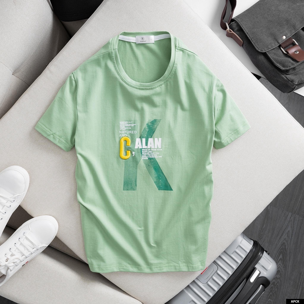 Áo Thun Phông Nam Basic Ngắn Tay Cổ Tròn Thêu Chữ Xuất Dư Cao Cấp Cực Xịn Cotton 100% Form slimfit