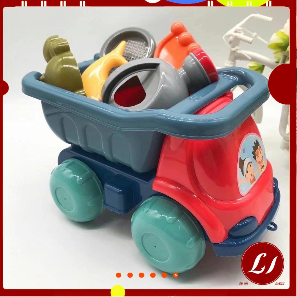 Bộ đồ chơi XE Ô TÔ XÚC CÁT nhiều món cho bé thỏa sức vui chơi