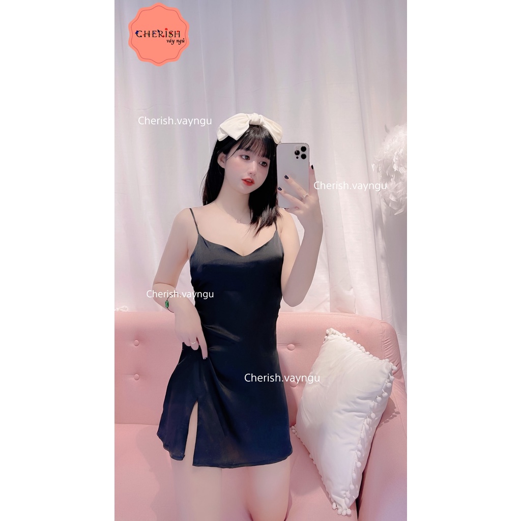 (M. 120) Váy ngủ sexy lụa cao cấp kiểu basic Đầm mặc nhà gợi cảm quyến rũ