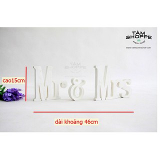 Bộ chữ MR & MRS màu trắng
