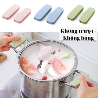 Miếng silicon bọc quai nồi chống nóng có chốt khóa chống trượt