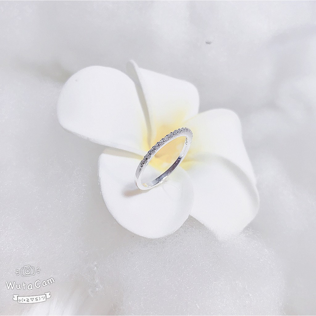 QMJ Nhẫn bạc nữ đơn giản Mong manh đính nạm đá tấm, chuẩn 925 cao cấp Q002