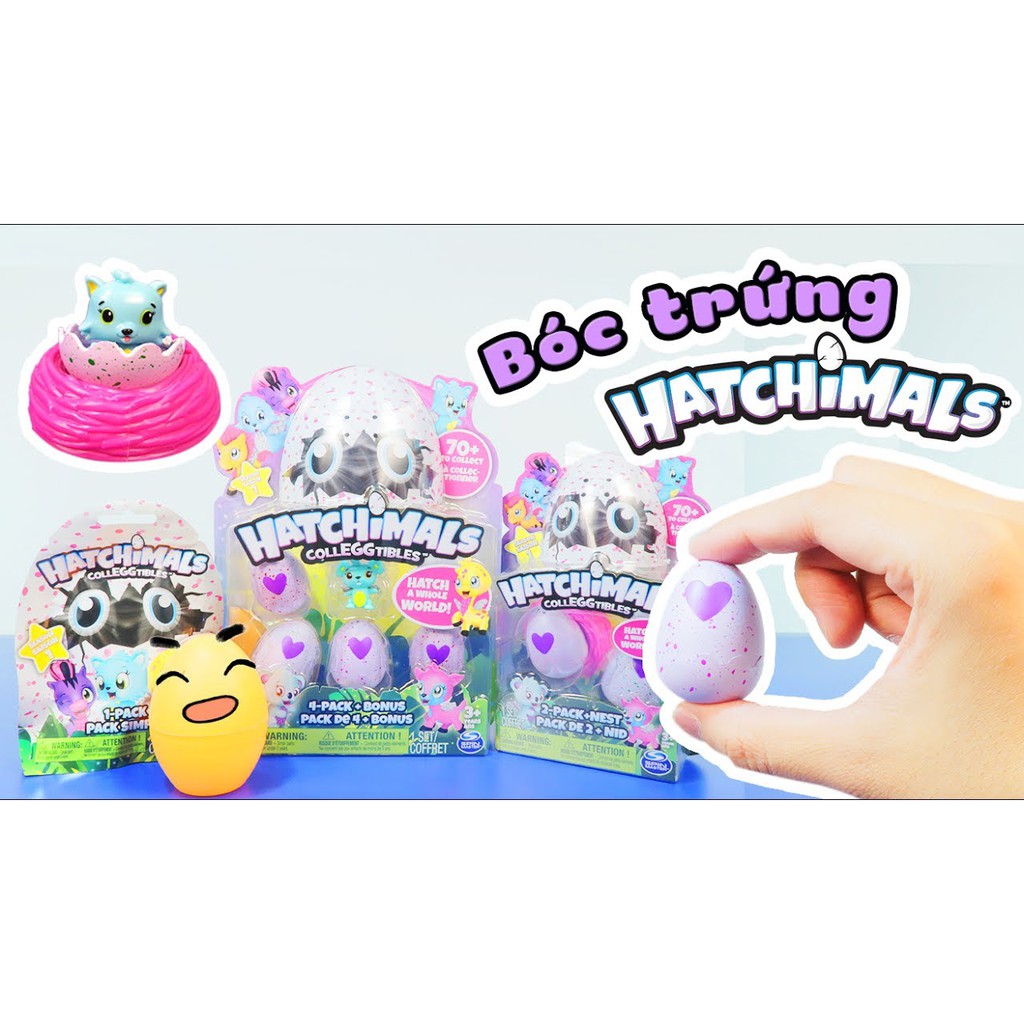 [Có sẵn] Hatchimals Bộ 4 Trứng Mini SS2 + 1 thú Hatchimal - Full box