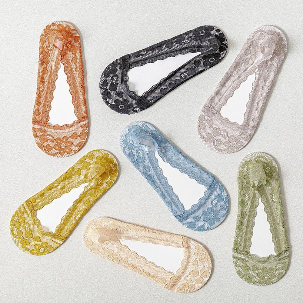 Vớ Thuyền Thoáng Khí Thoải Mái Không Trượt Họa Tiết Hoa Harajuku Cổ Điển Cho Nữ