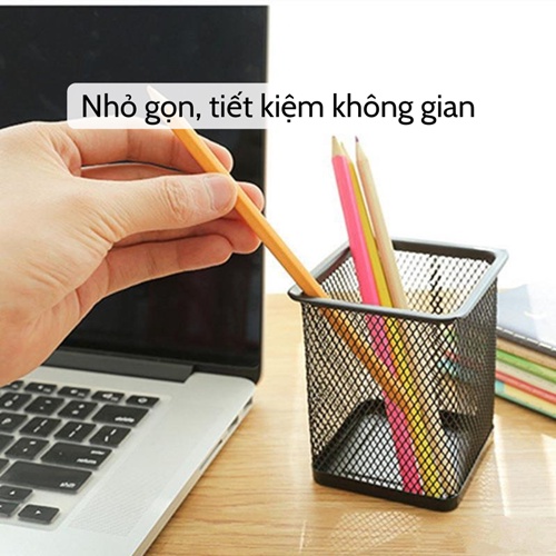 Ống bút  Ống cắm bút văn phòng để bàn kim loại cao cấp lưới đan sơn tĩnh điện chống han gỉ gọn nhẹ, bền đẹp giá rẻ