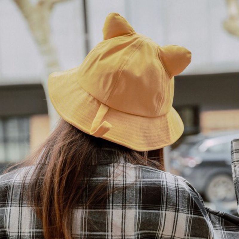 Nón bucket tai mèo kèm đuôi siêu ngộ nghĩnh