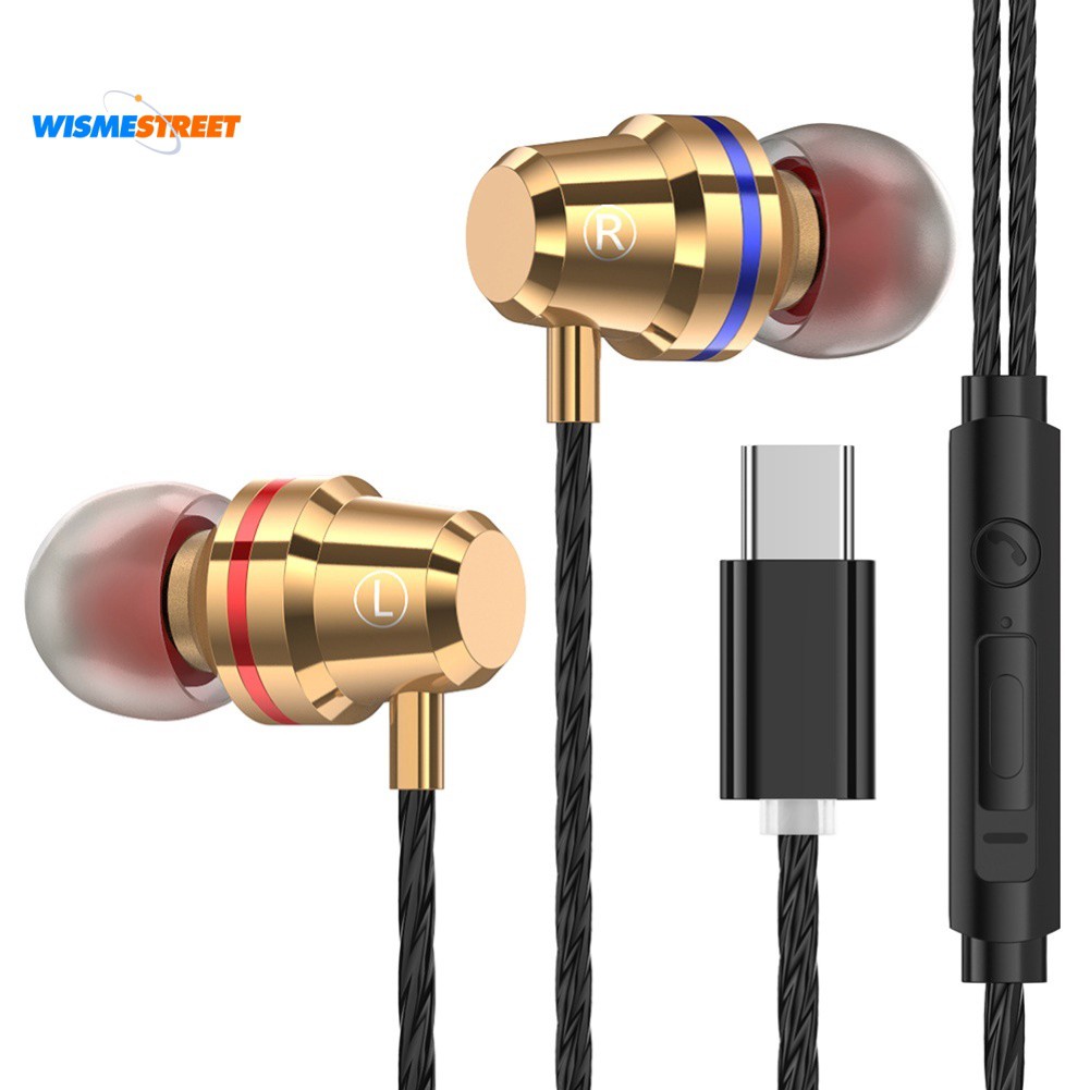 WMT M4 Type-C Wired Earphone Stereo Music Xiao-mi Phones