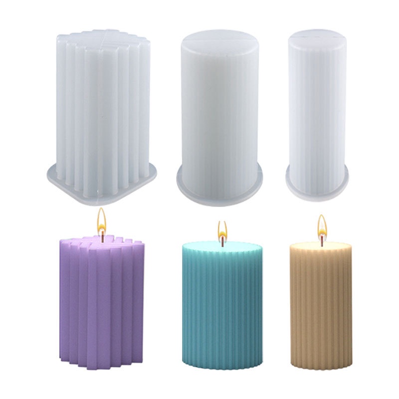 Khuôn Silicone Làm Nến Thơm Hình Trụ DIY