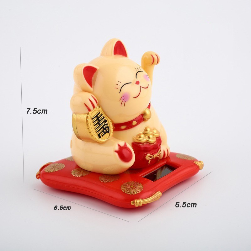 Mèo thần tài vẫy tay, Mèo chiêu tài thu hút tài lộc năng lượng mặt trời (size mini) - LANA QUEEN
