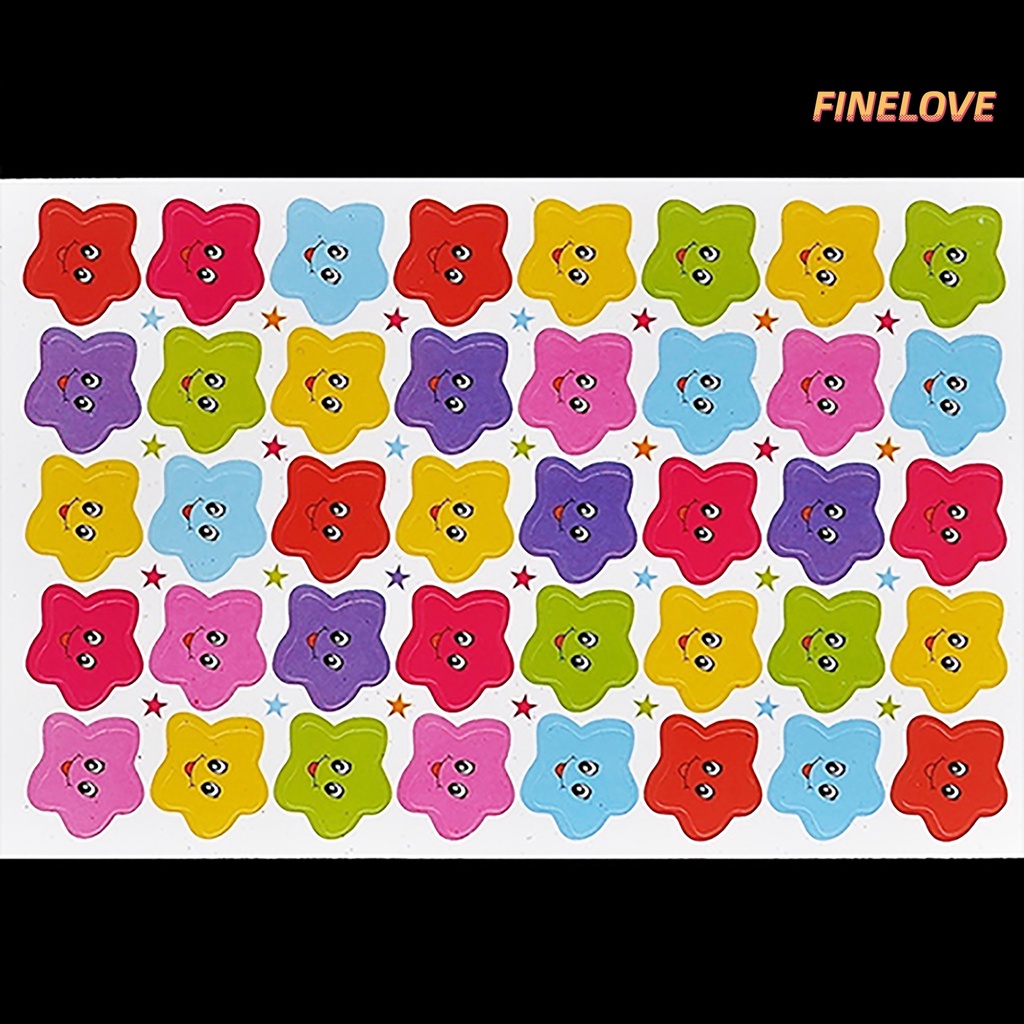 Sticker Dán Hình Ngôi Sao Mặt Cười Hoạt Hình Nhiều Màu Sắc Dành Cho Trẻ Em