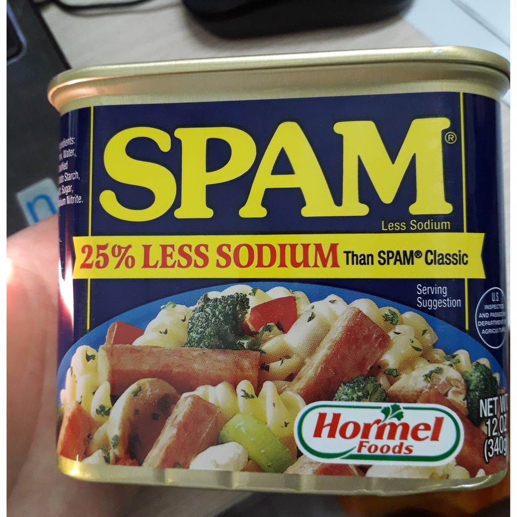 Thịt hộp Hormel Spam Less Sodium 340g - Xuất Xứ: USA