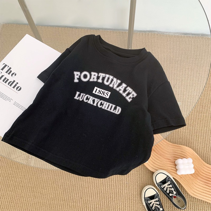 Áo thun cộc tay 1885 chất cotton mềm mát cho bé trai bé gái size nhỡ đại    3 - 12 tuổi