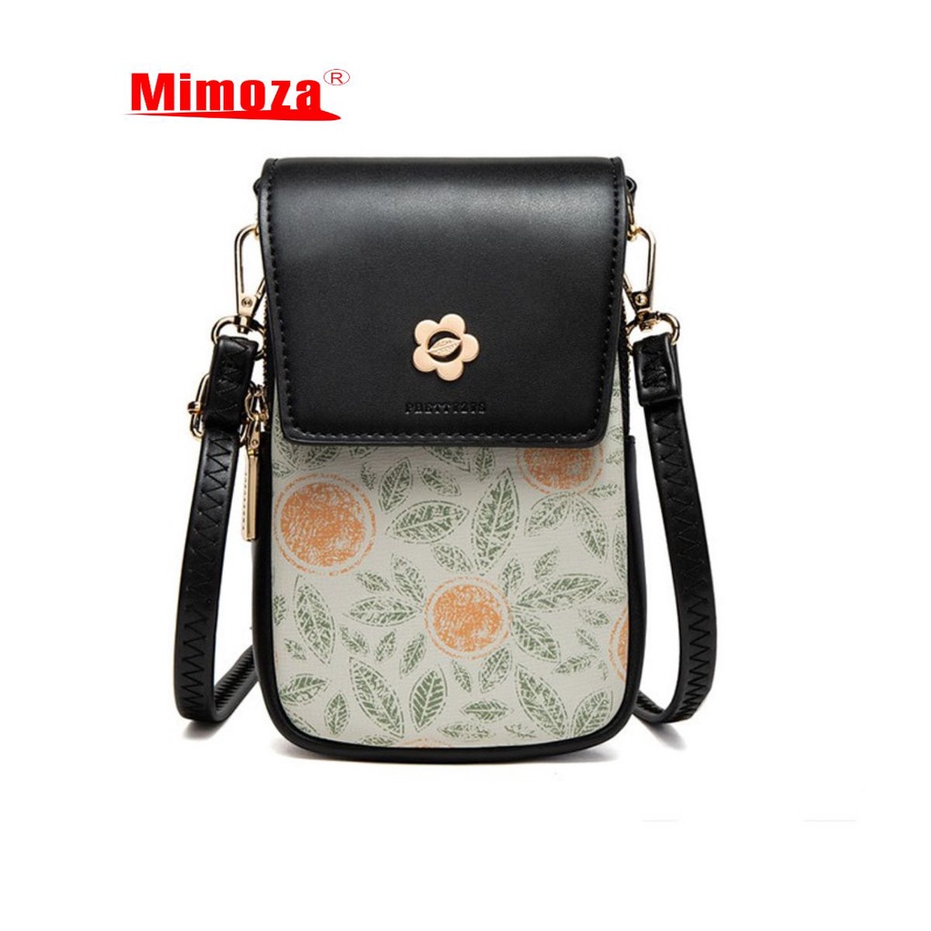 Túi Chéo Chéo Nữ Chính Hãng PRETTYZYS Phối 2 Màu Kiểu Dáng Hoa Văn Độc Lạ PS30-MIMOZA.VN
