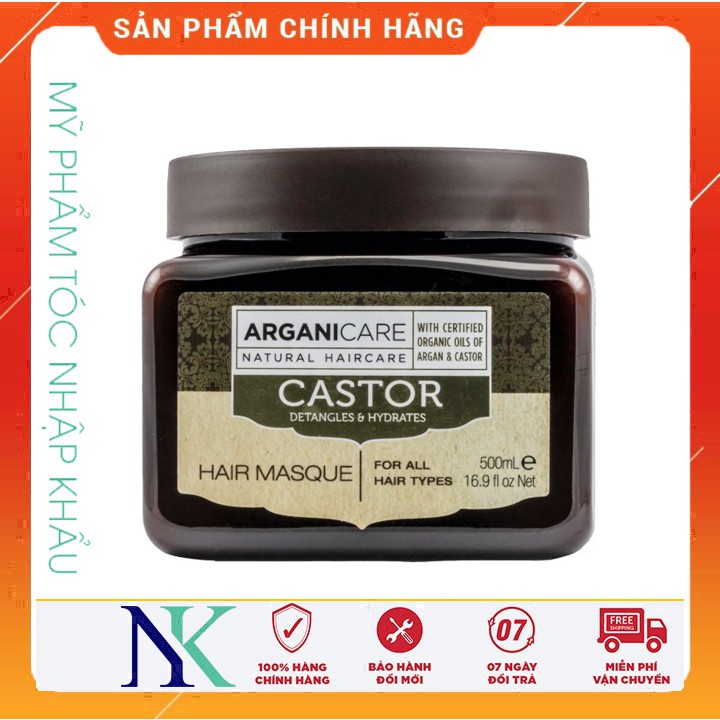 HẤP DẦU DINH DƯỠNG ARGANICARE CASTOR HAIR MASQUE 500ML