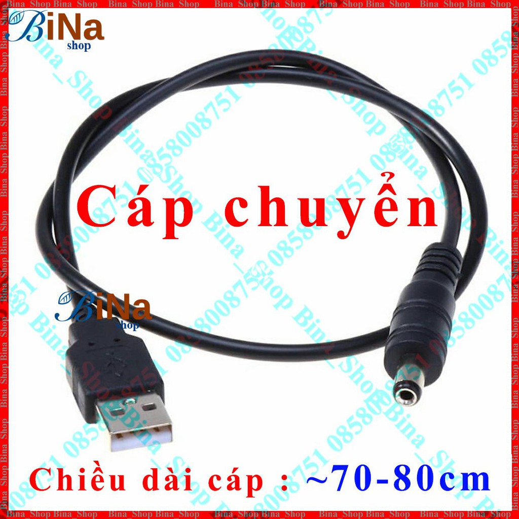 Cáp chuyển từ USB sang jack DC dài 80cm