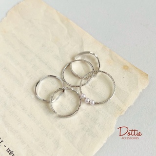 DOTTIE.ACCESSORIES | Set 5 nhẫn mảnh basic cho nữ màu vàng và bạc