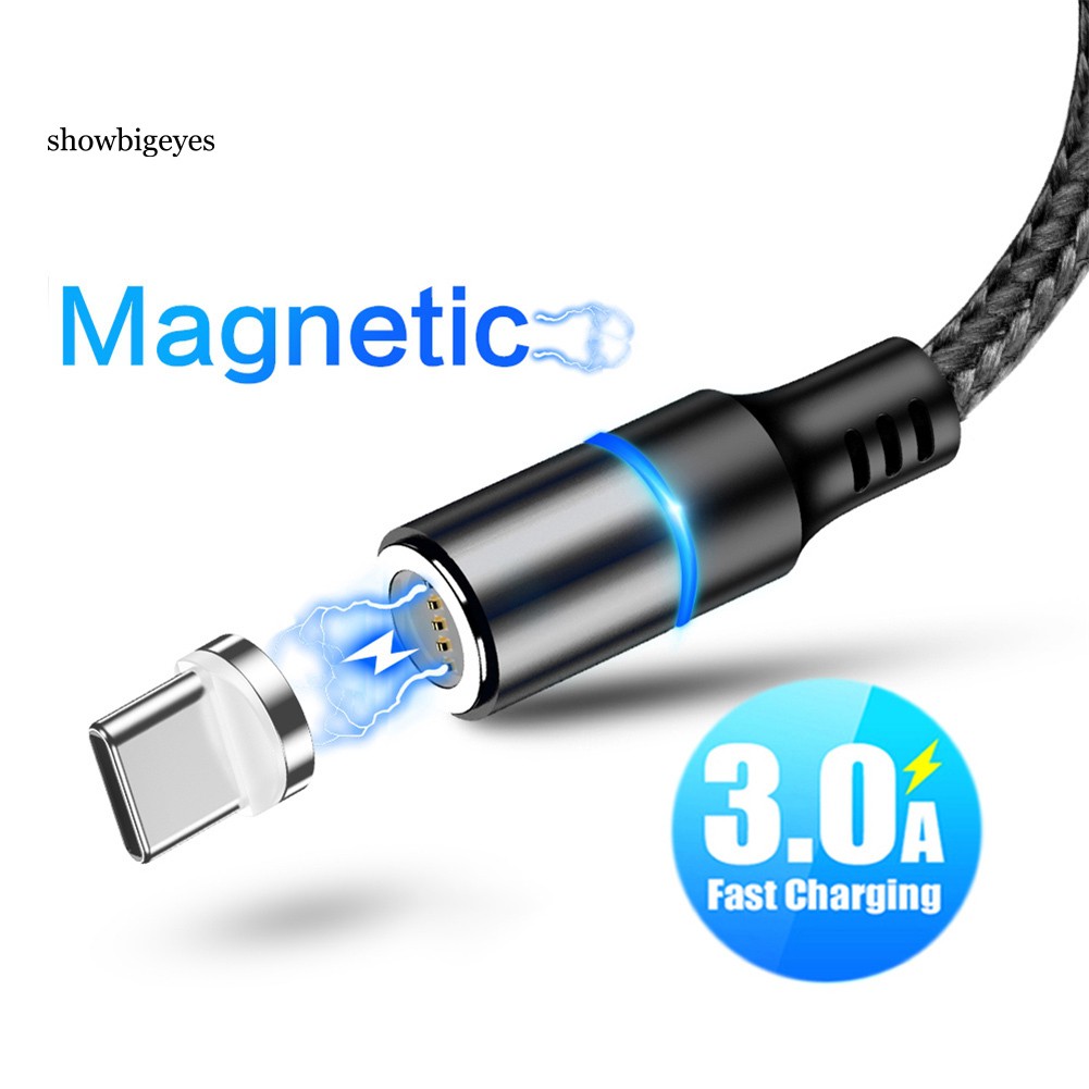 Cáp sạc nhanh từ tính 3A Micro USB Type-C cho Android iPhone