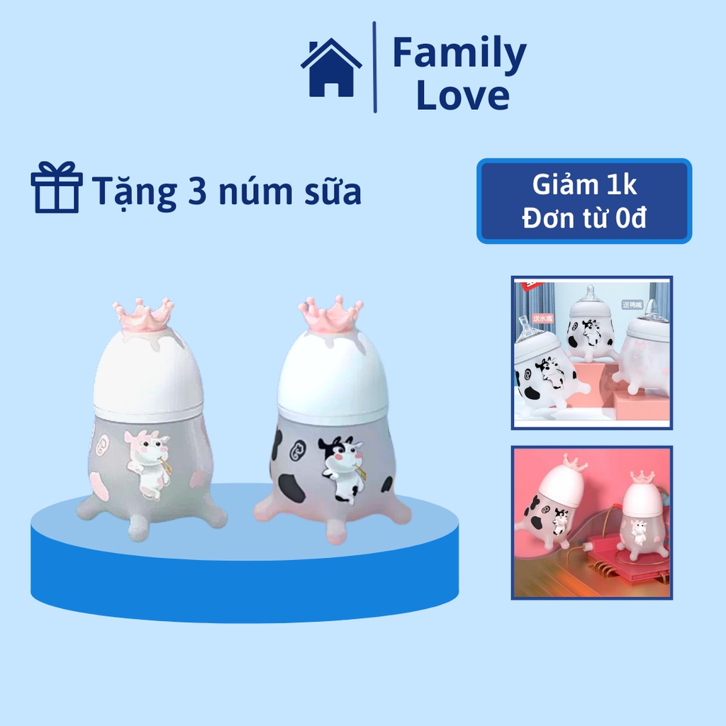 Bình sữa bò BABY PALL - Bình sữa Silicon 180ML, 260ML- Tặng 3 núm sữa
