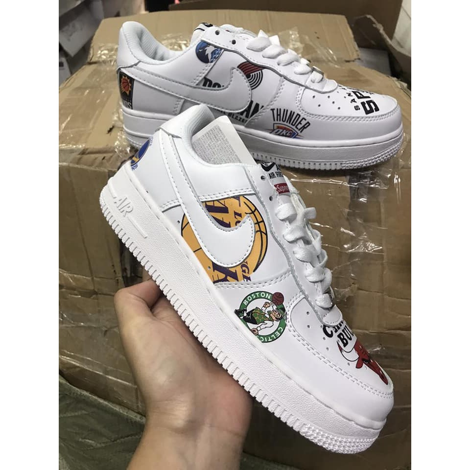 (Full Box) Giày NIKE AIR FORCE 1 Supreme Chicago Bulls Trắng.