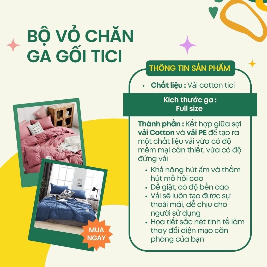 Bộ vỏ chăn ga gối cotton tici 4 món  An Như Bedding | BigBuy360 - bigbuy360.vn