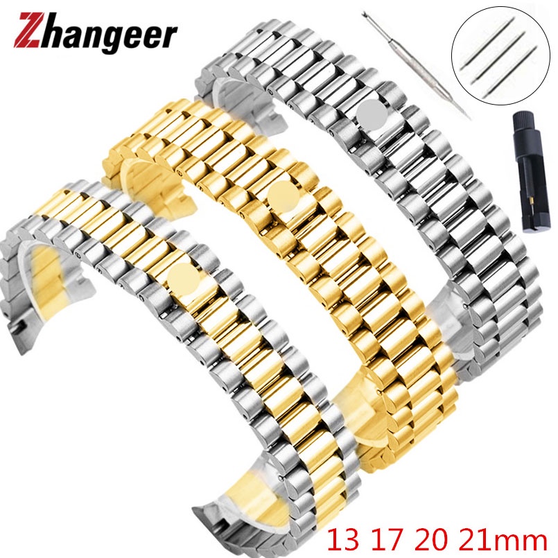 Dây Đeo Thay Thế Bằng Thép Không Gỉ 13mm 17mm 20mm 21mm Dành Cho Đồng Hồ Rolex