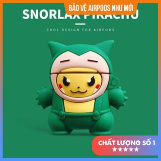 [Hàng Mới Về] Case Vỏ Bao Airpods Đựng Tai Nghe Airpod 1 2 Pro Shorlax Pikachu Chất Liệu Silicon Dẻo