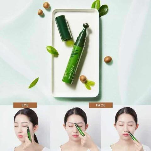 Thanh Lăn Dưỡng Mắt &amp; Da Mặt Innisfree Green Tea Seed Eye &amp; Face Ball 10ml