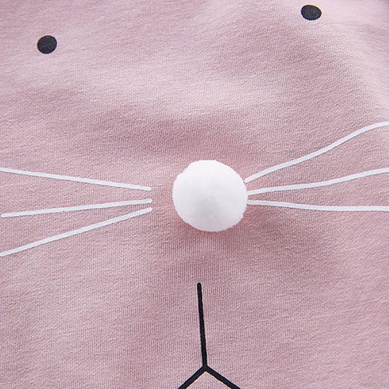 Bộ áo liền quần tay dài hoạ tiết chú thỏ đáng yêu kèm nón cho bé