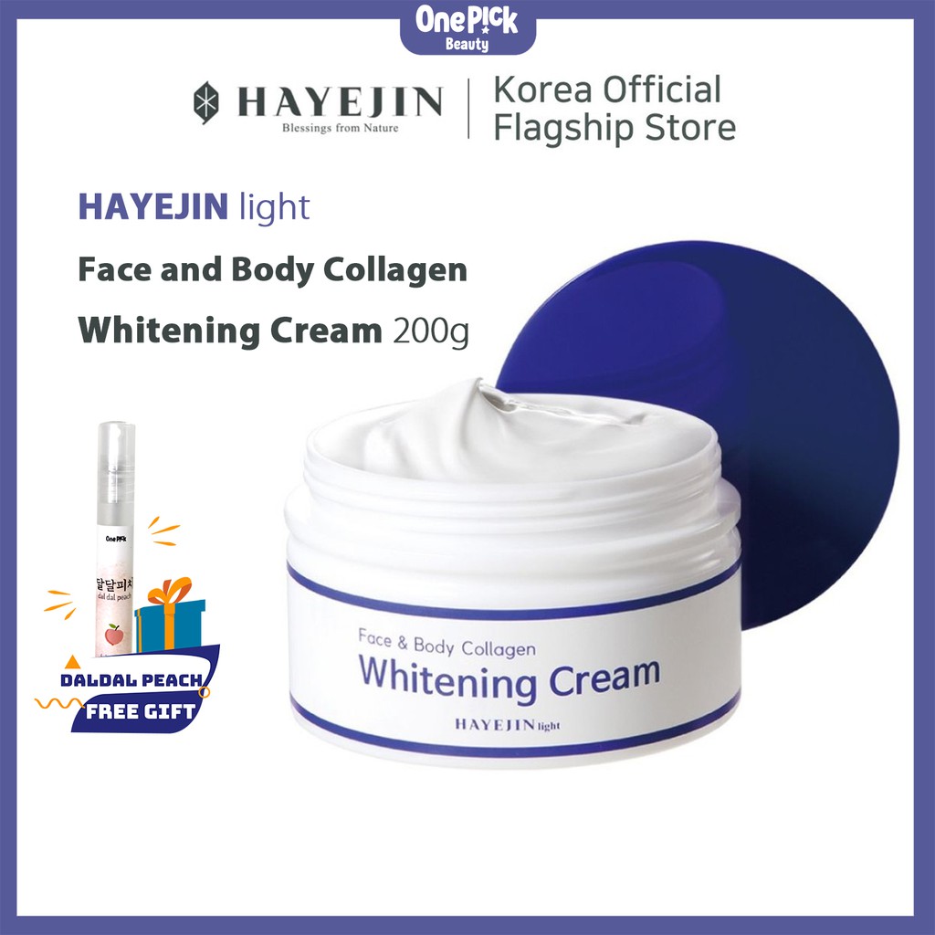 Kem dưỡng trắng da HAYEJIN chứa Collagen kết cấu mỏng nhẹ không gây bết dính cấp ẩm dùng cho mặt và toàn thân 200g