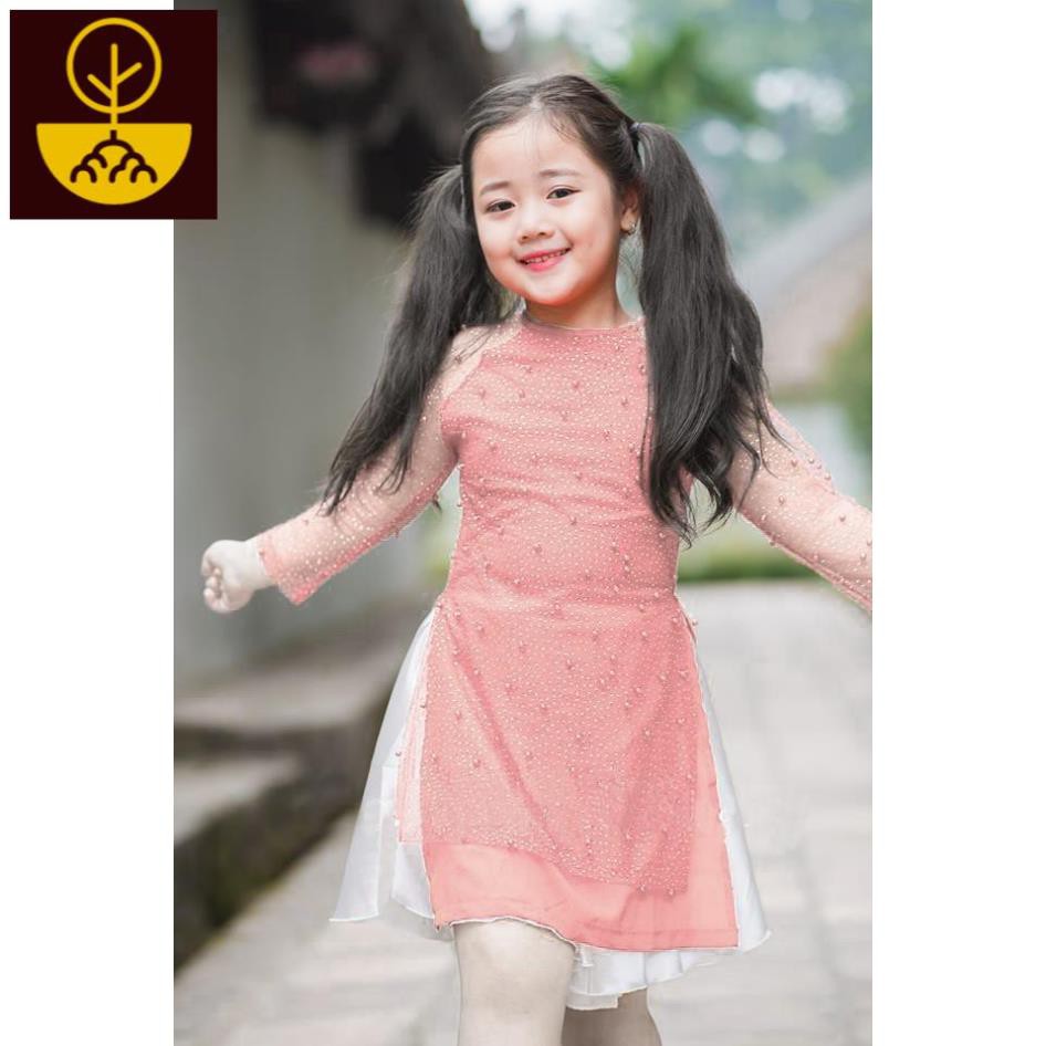 (Set 2) Áo dài cách tân kết hợp với váy dành cho bé gái sành điệu (190454) Mi Mi shop