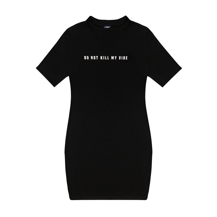 Váy body dáng ôm Don't Kill My Vibe màu đen - Dress Odette | K08-VA3