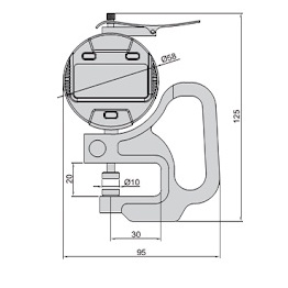 Đồng hồ đo độ dày vật liệu điện tử Insize 2871-10, 0-10mm/0.0005