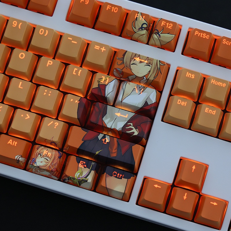 Naganohara Yoimiya Keycaps Cherry Profile Genshin Impact Anime PBT Dye Sub Bàn phím cơ học Keycap