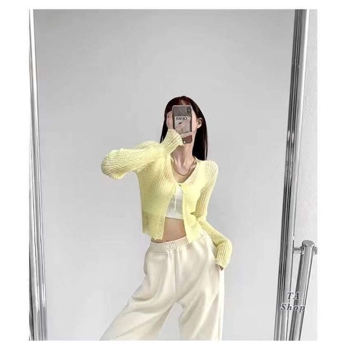 Áo cadigan mỏng buộc dây hàng QC