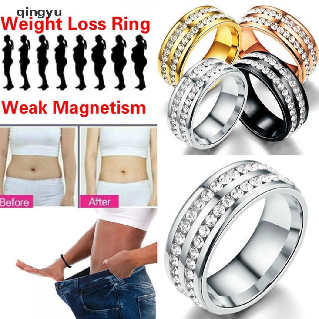 Nhẫn Nam Châm Đính Đá Pha Lê Hỗ Trợ Giảm Cân Chăm Sóc Sức Khỏe