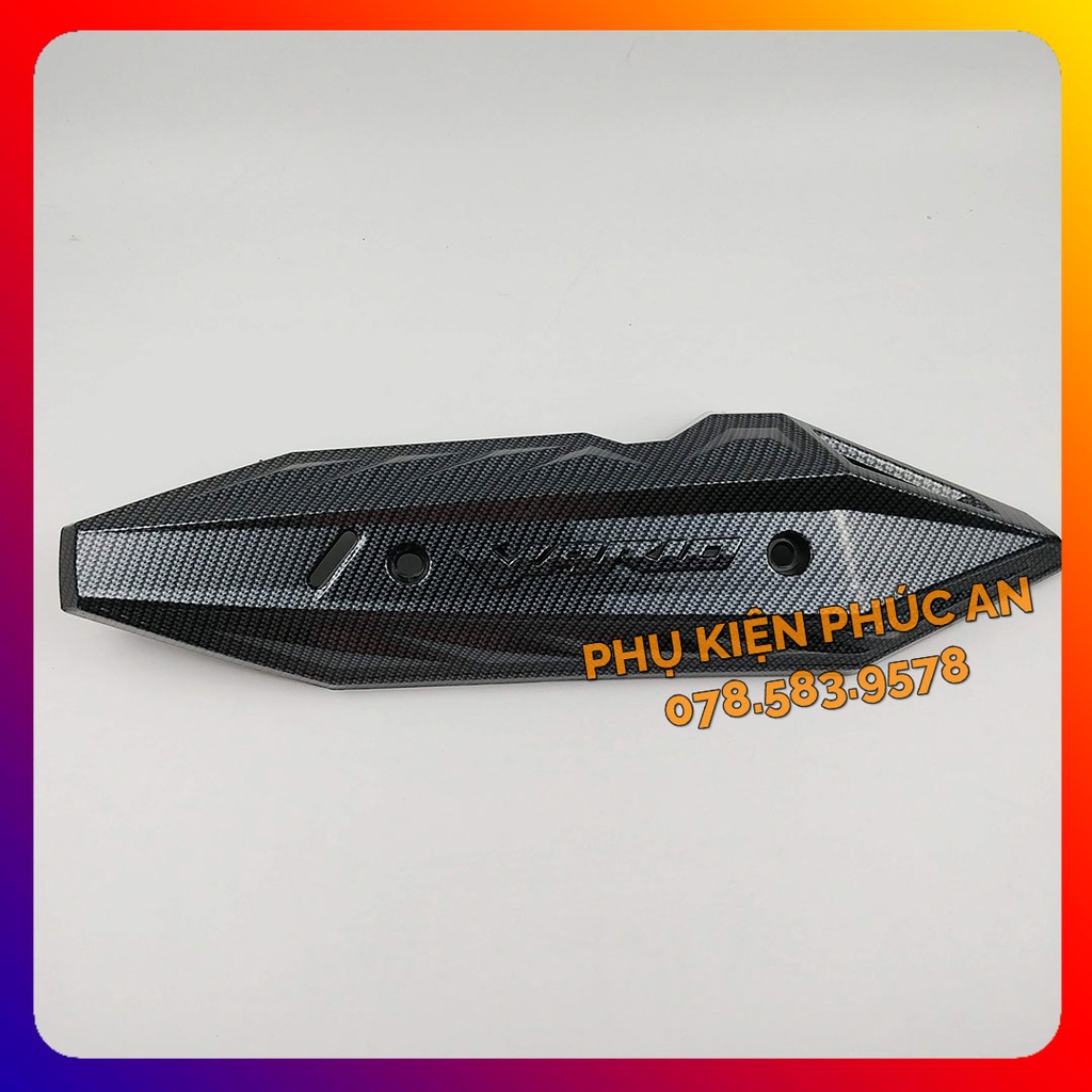 Ốp che ống pô xe Vario 125 150 - pát bô cách nhiệt ống xả năm 2018 2019 2020 2021 2022 2023 đen nhám carbon