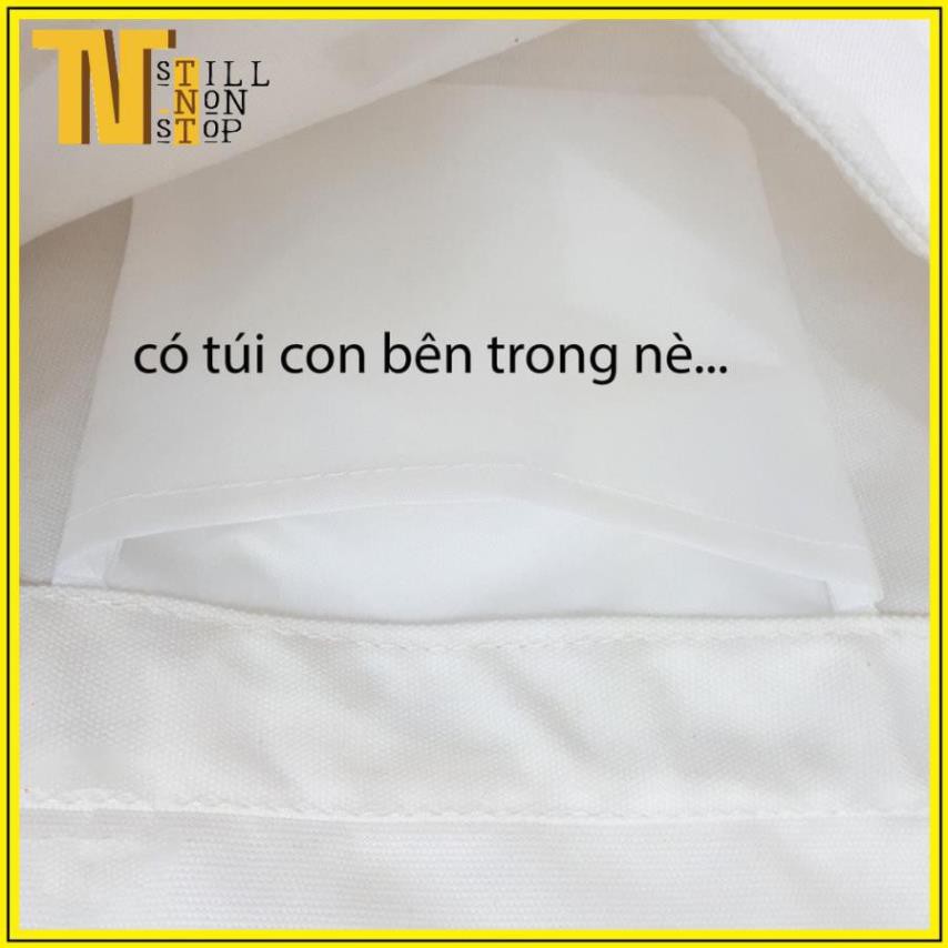 Túi vải canvas,Túi tote giá rẻ vải canvas đeo chéo đi hoc unisex phong cách ulzzang