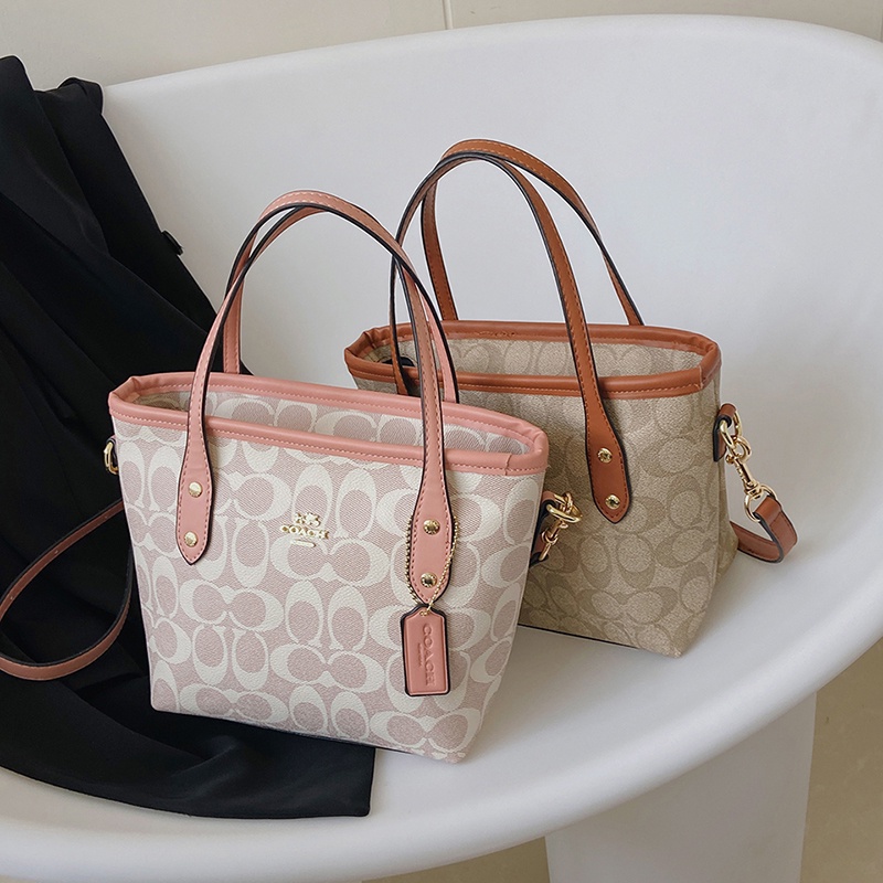 Túi Tote Nữ Coa//ch Bằng Da Túi Xách đeo Chéo Vai Retro Mua Sắm Không Thấm Nước