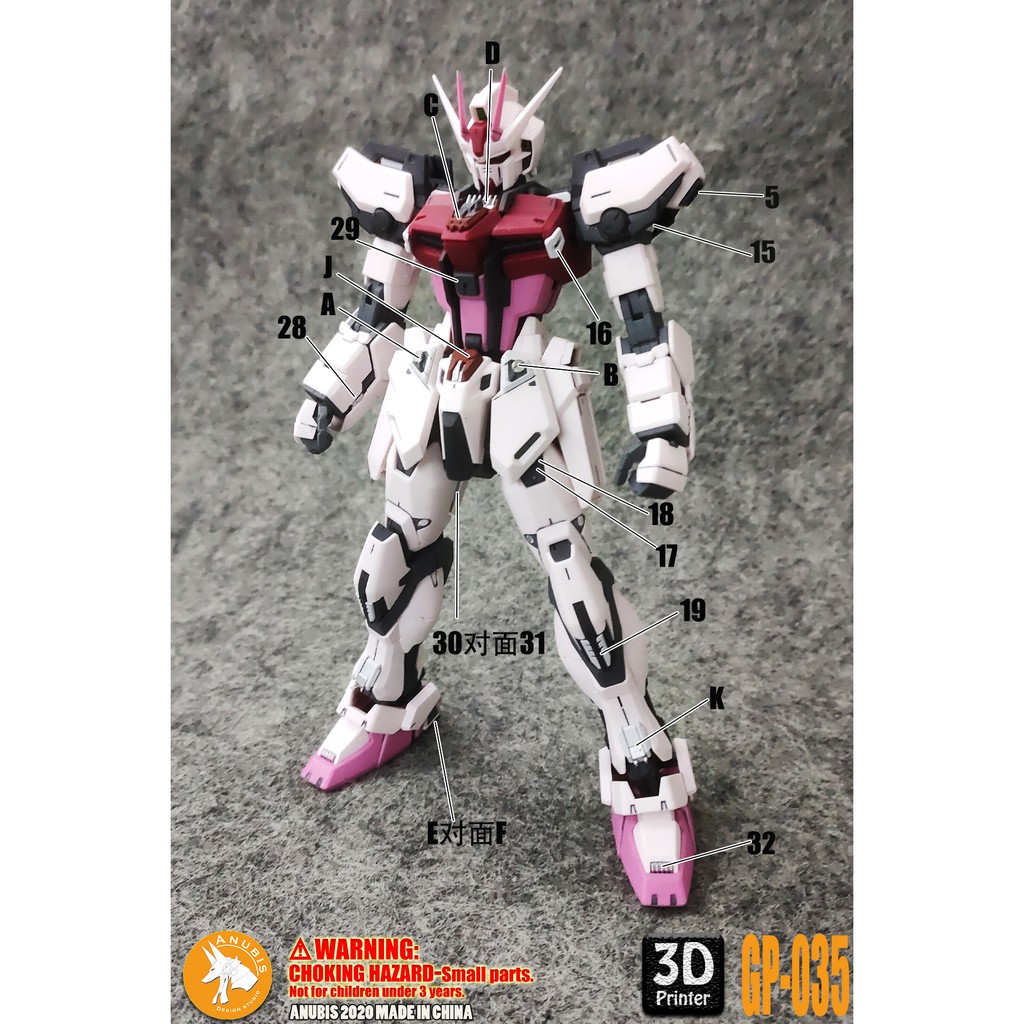 PHỤ KIỆN MOD ANUBIS - CHI TIẾT NHỰA MÔ HÌNH IN 3D CHO MG 1/100 GAT-X105 STRIKE - GP035
