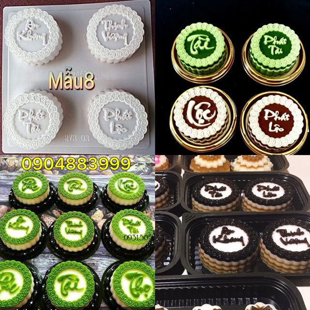 Khuôn Bánh Trung Thu Rau câu/ Khuôn xôi phúc lộc thọ 9cm/12cm