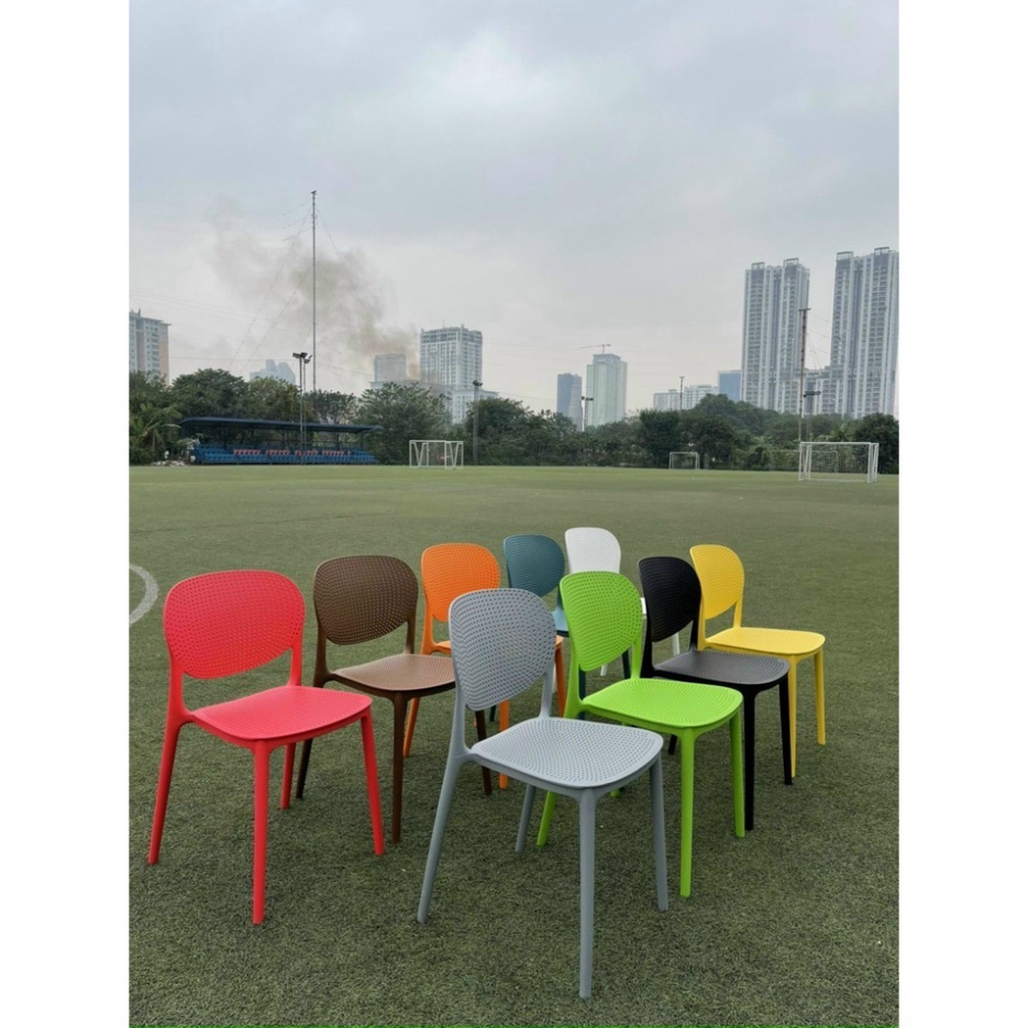 Ghế nhựa cafe văn phòng bàn ăn cao cấp đúc nguyên khối tựa lưng cao xếp chồng tiện dụng - Kanta store