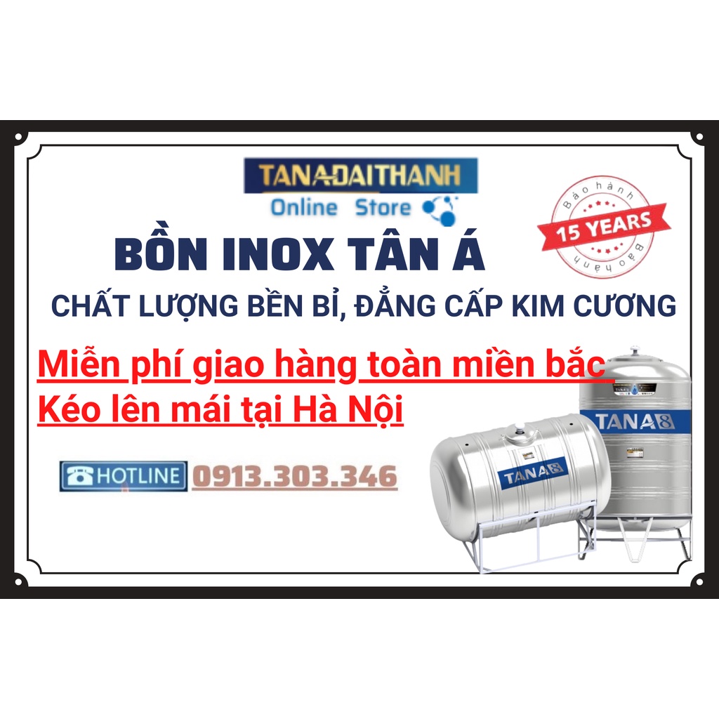 Bồn Nước Inox Tân Á 8 Cao cấp Đứng 1000L (F940), bảo hành 15 năm, Tân Á Đại Thành online