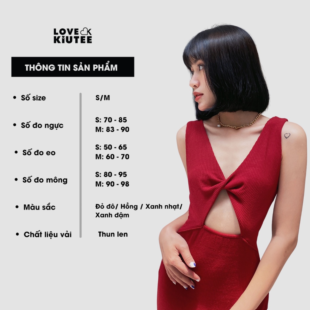 Đầm xoắn ngực mặc hai kiểu Mila 2in1 Midi Dress vải thun len co dãn có size LOVEKIUTEE