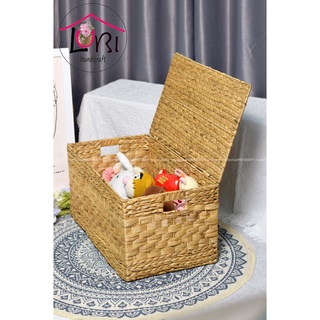 - Rương đựng đồ lục bình hình chữ nhật có nắp đậy - đơn giản, mộc mạc