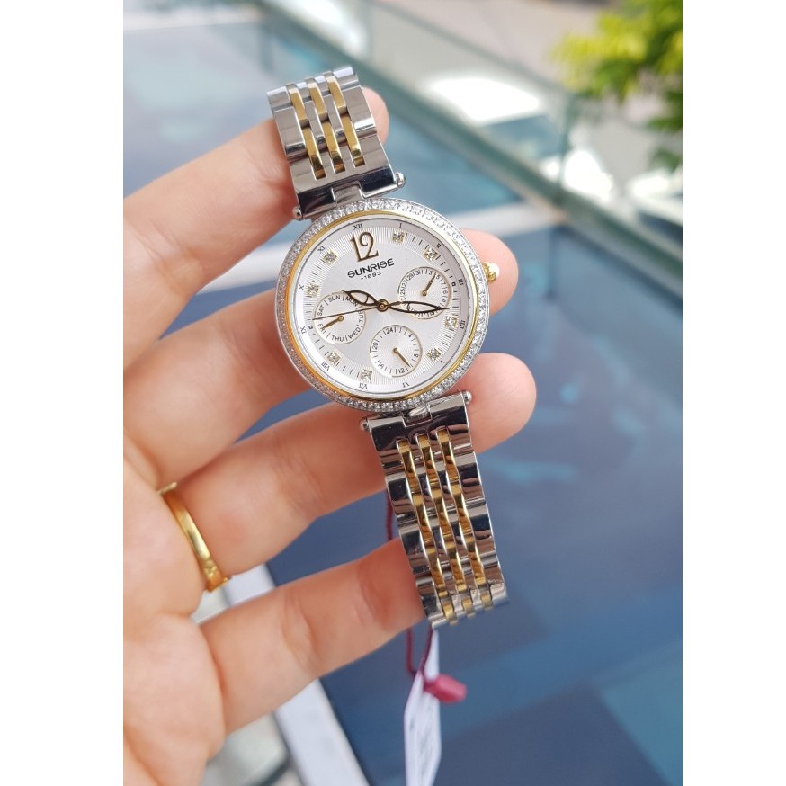 Đồng hồ nữ SUNRISE 2191SA DM full hộp chính hãng, kính Sapphire chống xước chống nước tốt