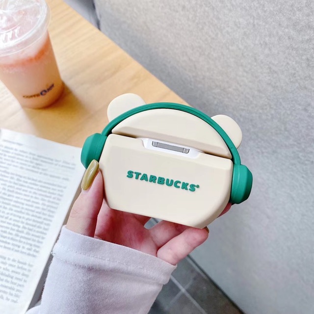 Case Airpod 1/2/Pro Gấu Starbuck Nghe Nhạc