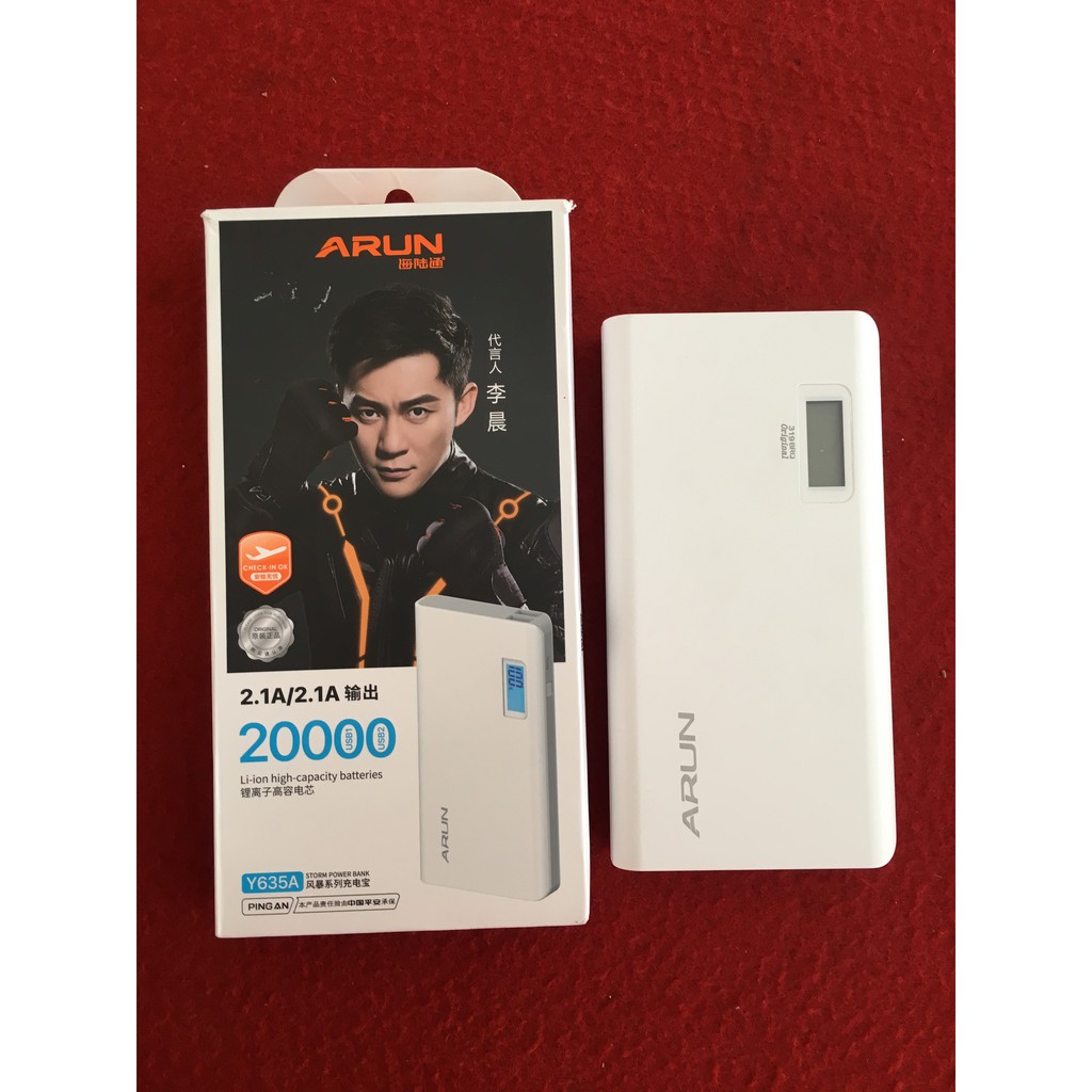 Sạc Dự Phòng Arun 20000mah Chính Hãng - BH 1 Năm