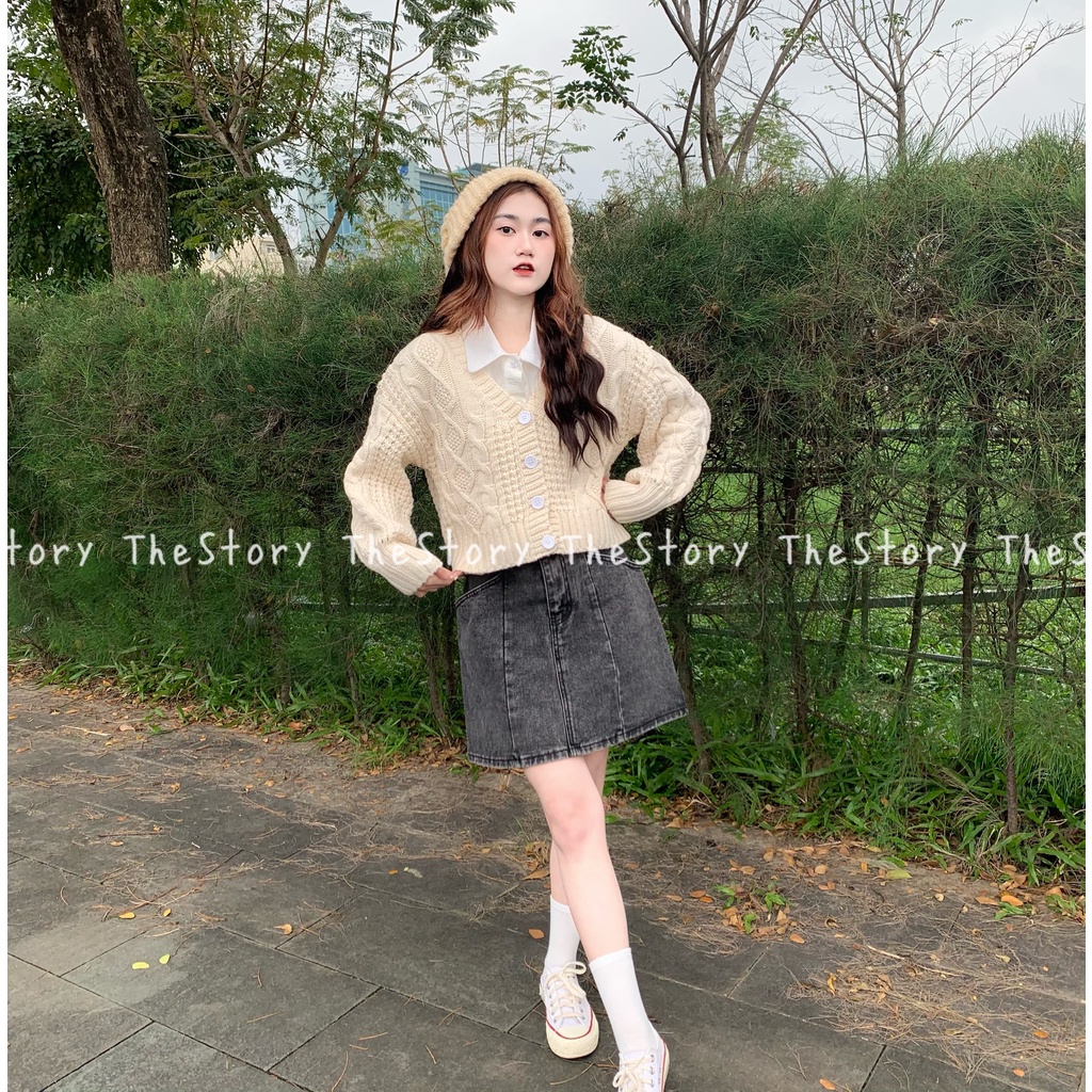 [STR] [ẢNH THẬT SHOP CHỤP] Áo cardigan len vặn thừng, dáng ngắn A2186